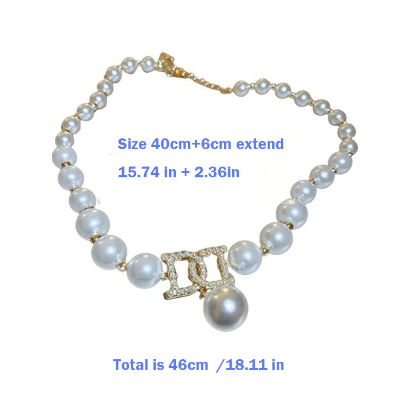 Elegant Pearl Clavicle Chain Pendant Necklaces Earrings Choker