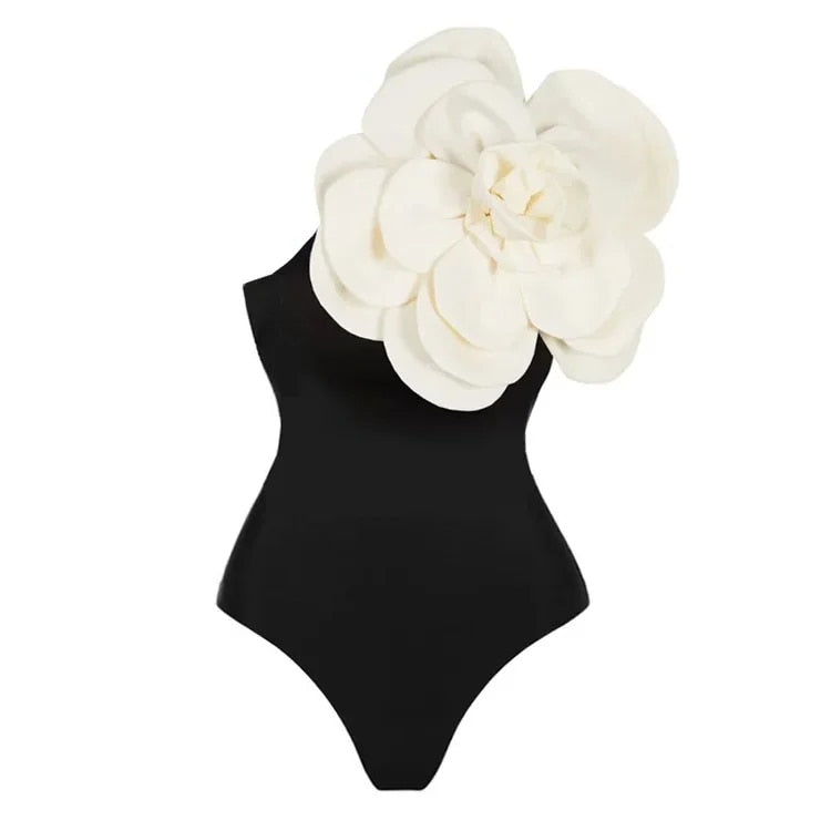One-piece Swimsuit Three-dimensional  Flower Decoration