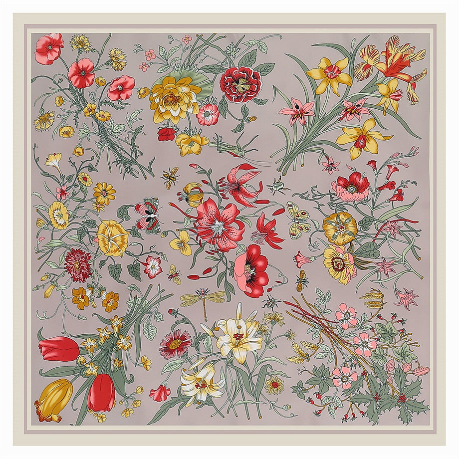 130cm Luxury Brand Twill Silk Scarf