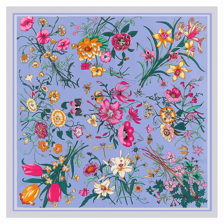 130cm Luxury Brand Twill Silk Scarf