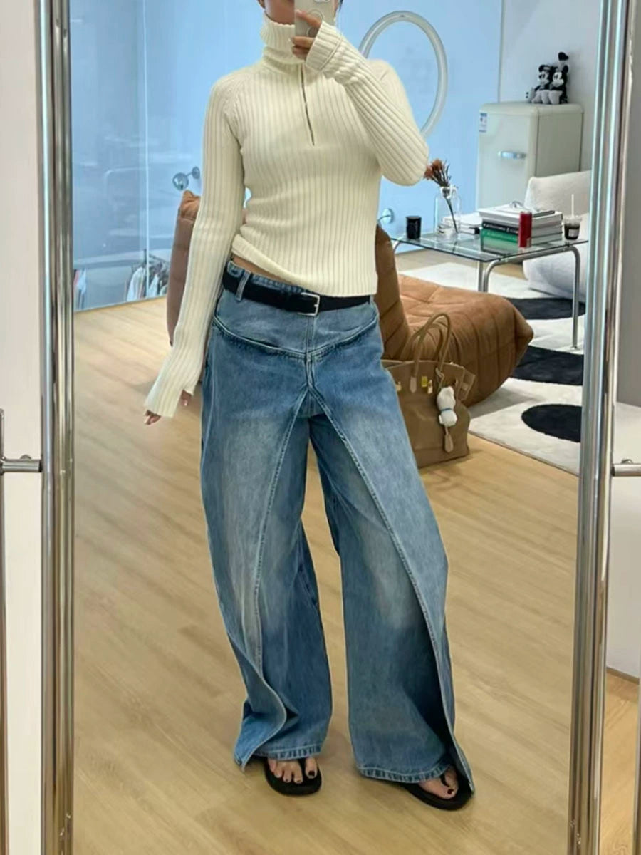 Niche Style Reverse Denim