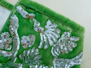 Green Heavy Industry Beads Embroidered Silk Velvet Outwear
