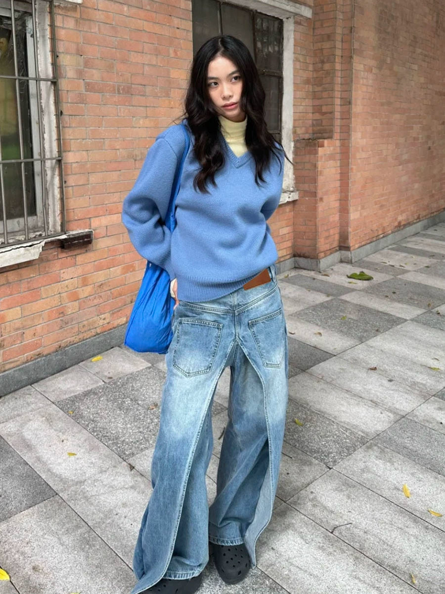 Niche Style Reverse Denim