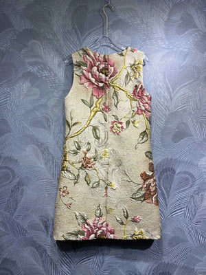 Beading Jacquard Vintage Dress