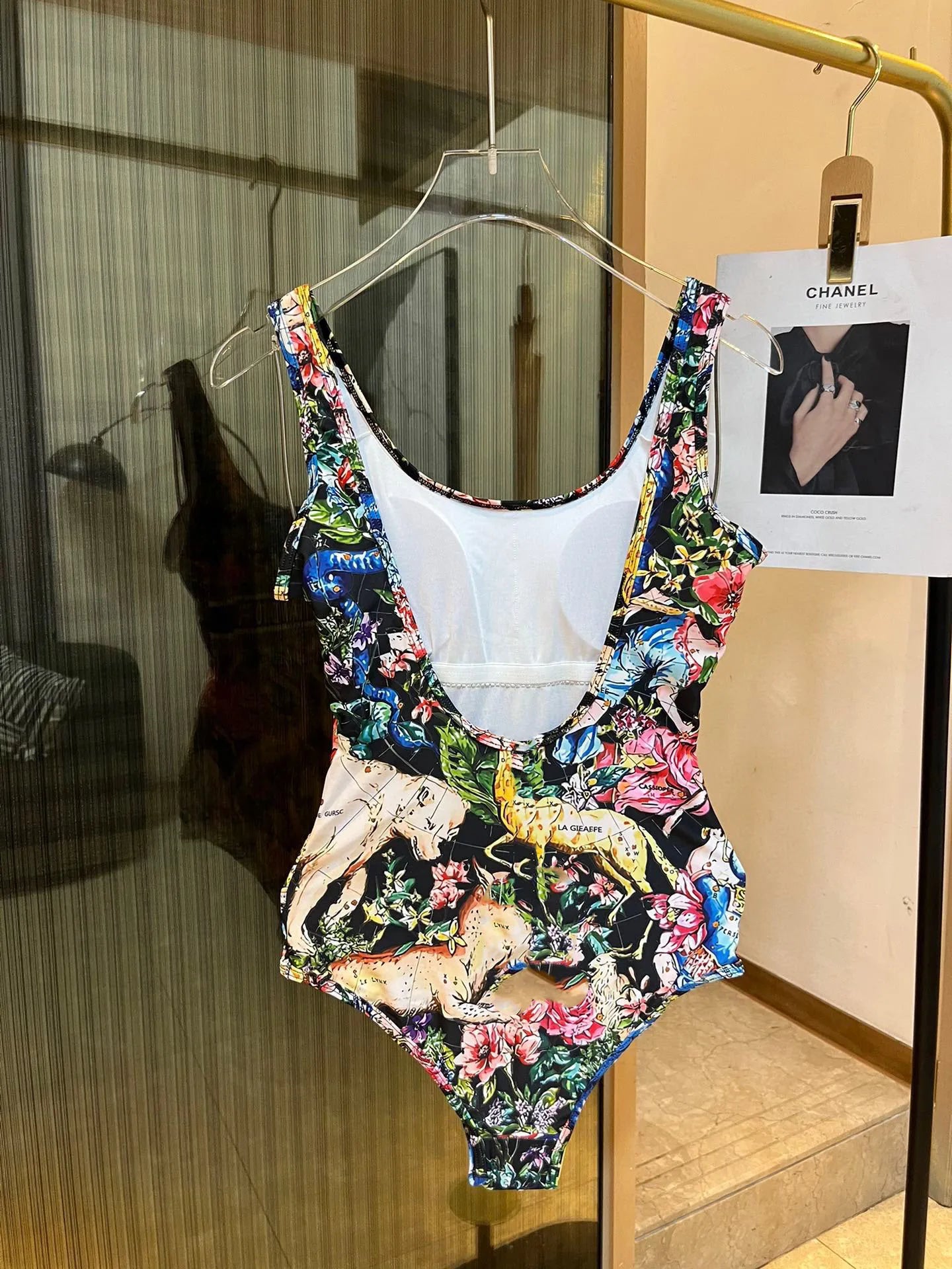 Retro Pattern Printed Personalized Swimsuit