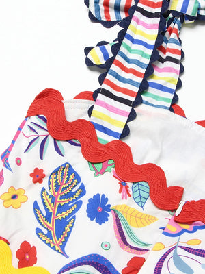 Square Collar Colorblock Camisole Long Dress