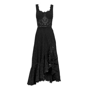 Embroidery Hollow Out Printing Dresses