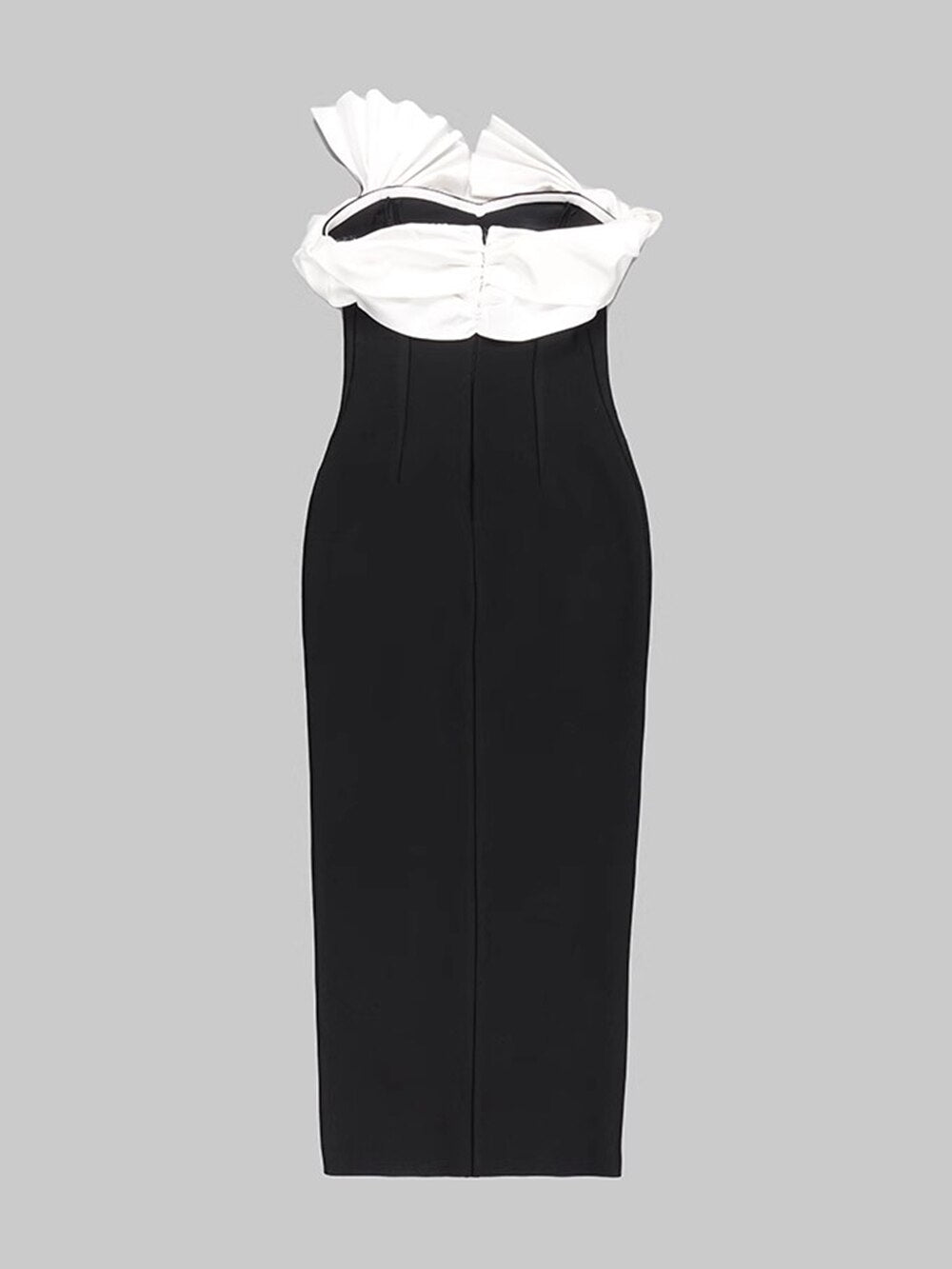 Elegant Folding fan Patchwork Bodycon Dress