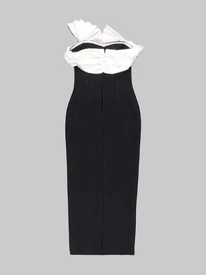 Elegant Folding fan Patchwork Bodycon Dress