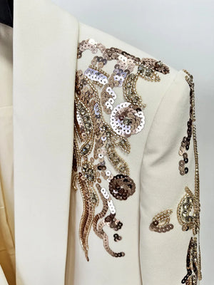 Luxury Quality Sequins Blazer Suit Dresses
