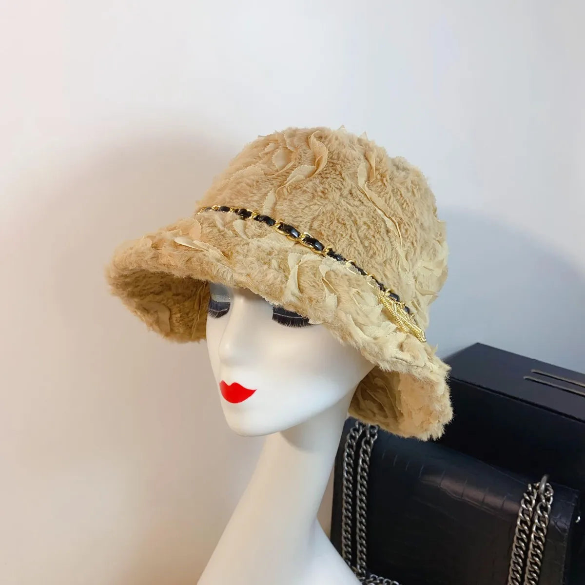 Luxurious and Fragrant RB Lamb Fleece Rose Fisherman's Hat