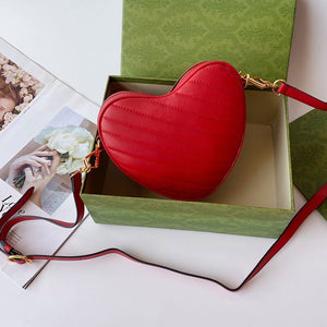 High Quality Leather Heart Shaped Crossbody Bag