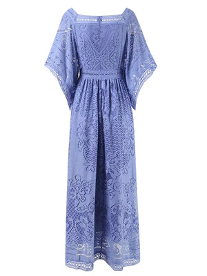 High Quality Runway Blue Print Dress