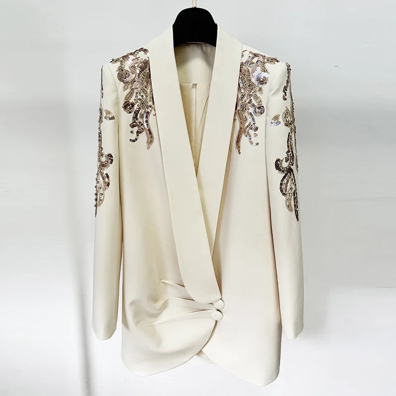 Luxury Quality Sequins Blazer Suit Dresses