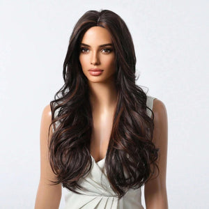 Long Curly Wavy Brown Wigs
