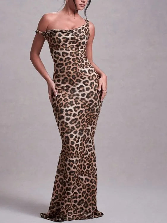 Print Slimming Wrap Body Midi Skirt H-ape Sle Dress