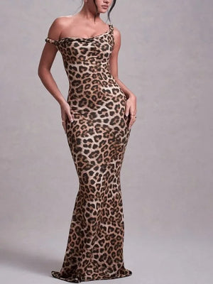 Print Slimming Wrap Body Midi Skirt H-ape Sle Dress