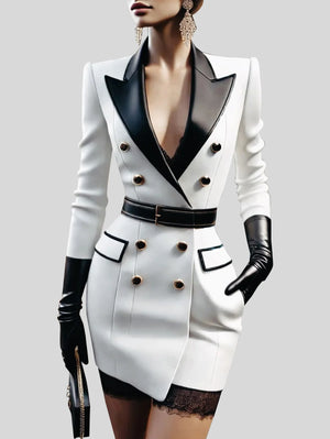 Belted Mini Blazer Dress