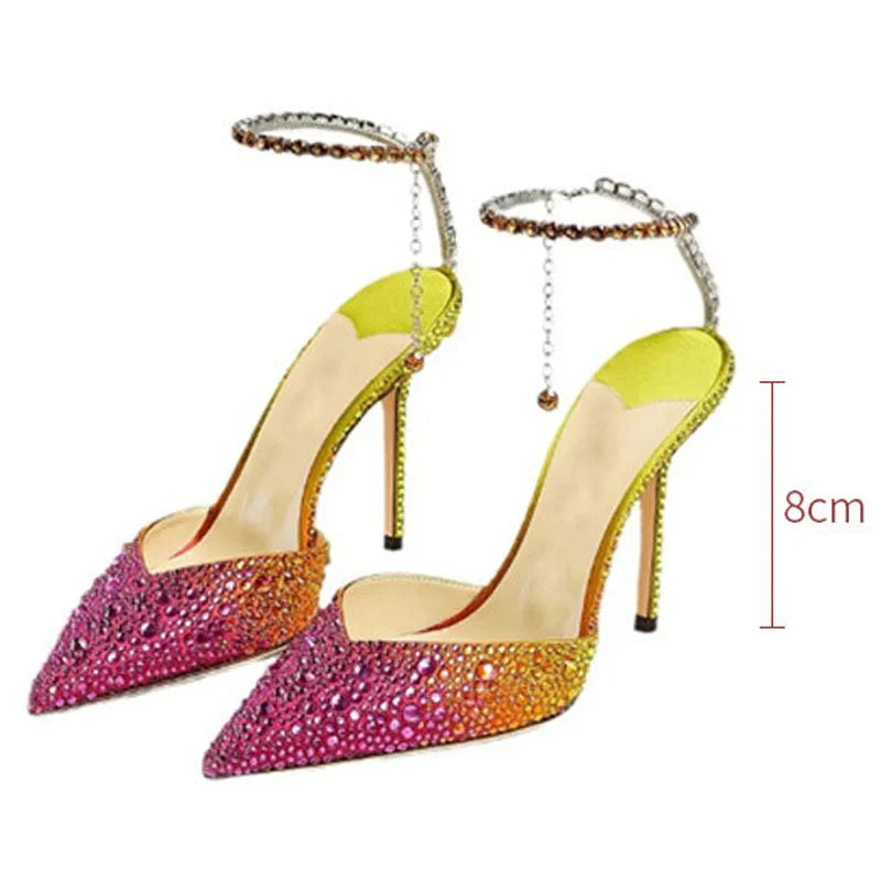New Design Crystal Camouflage Buckle Strap Shoes