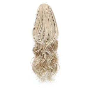 Synthetic 22Inch Long Wavy Curly Layered Ponytail Drawstring Clip