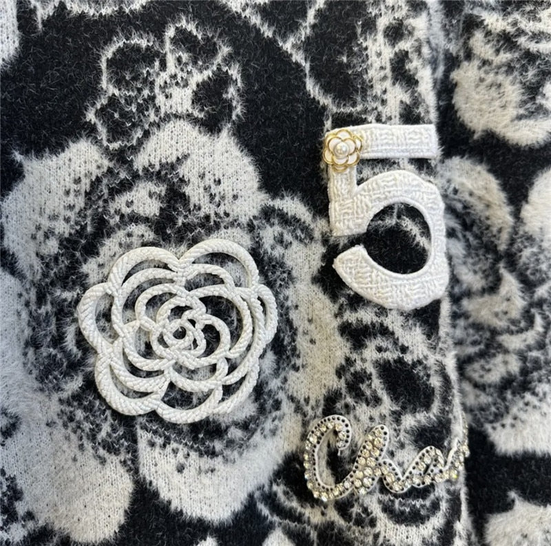 Pearl Diamond Rose Cashmere Sweater