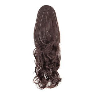 Synthetic 22Inch Long Wavy Curly Layered Ponytail Drawstring Clip