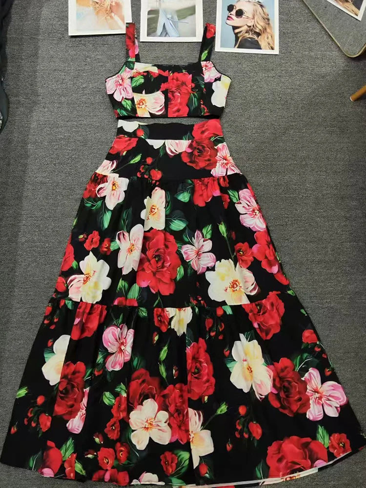 Big swing A-shaped Skirt two-piece Suit