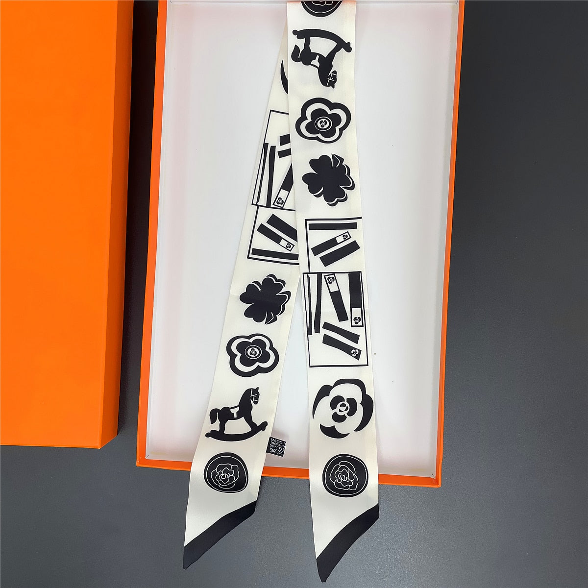 Design Camellia Flower Brand Silk Scarf