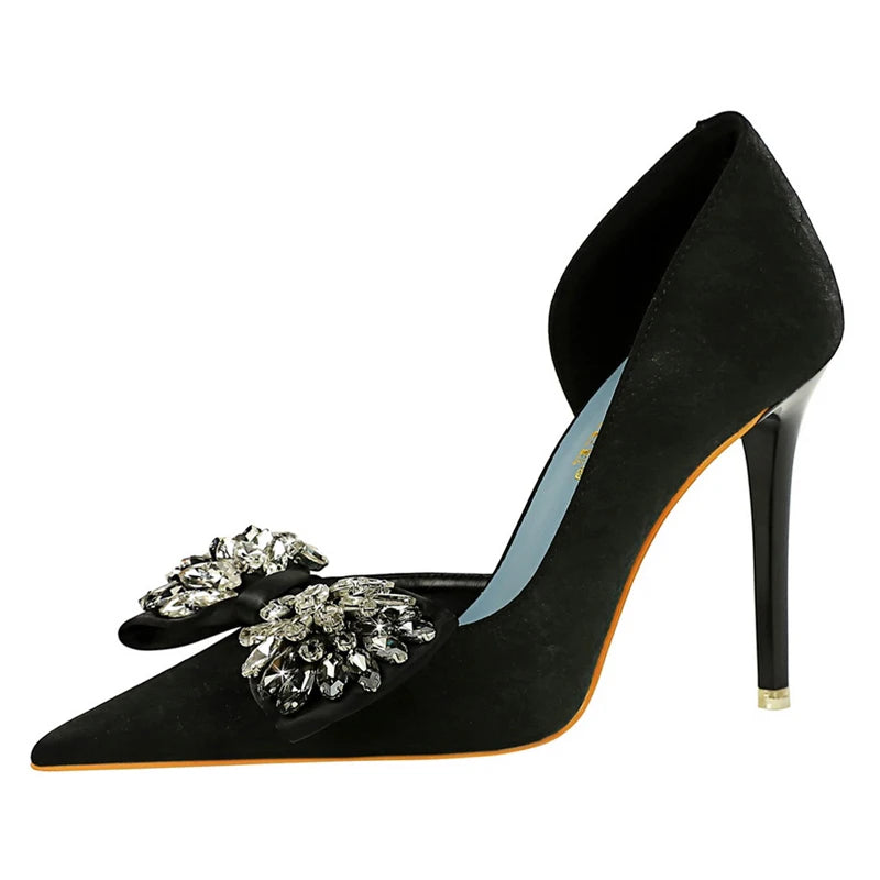 Rhinestone Bow Luxury Banquet Shoes
