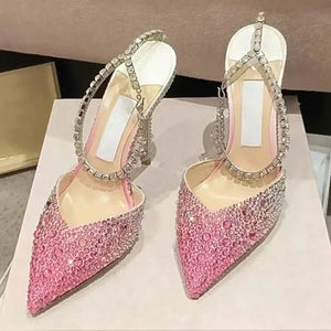 New Design Crystal Camouflage Buckle Strap Shoes
