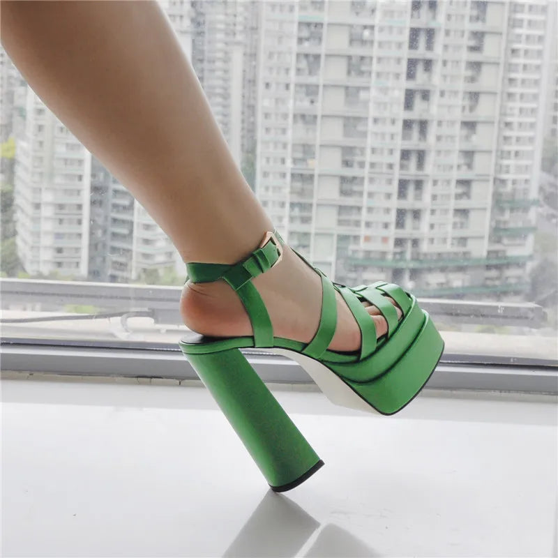 White Platform Sandals Chunky Sandals