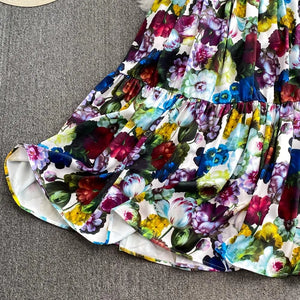 Runway Designer Floral Print Sexy 2 Piece