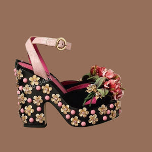 Front Rose Flowers Design Sandals