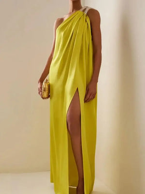 One-shoulder Sleeveless Maxi Dress