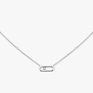 925 Sterling Silver Classic Mobile Three Diamond Necklace
