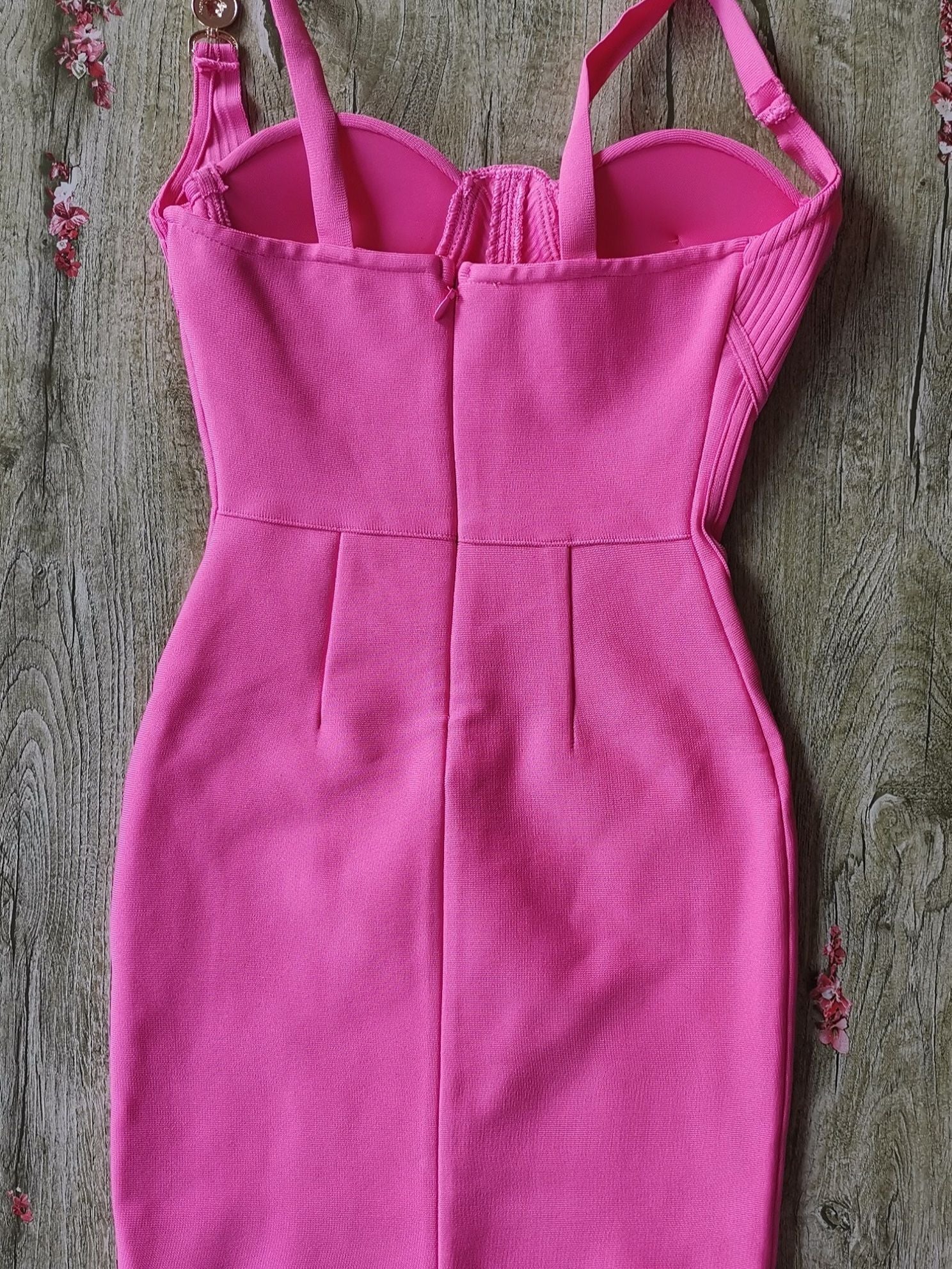 Hot Pink Sweet Bustier Bandage Dress
