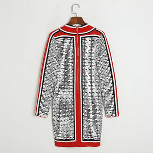 Luxury Vintage V-neck Knitted Sweater Dress