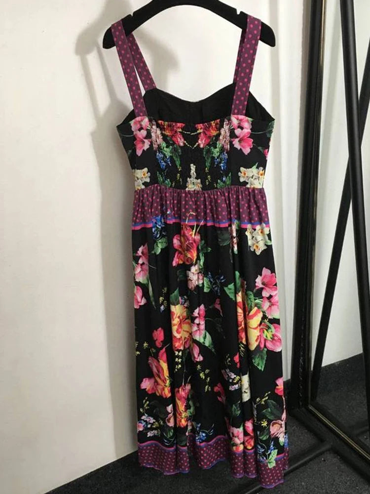 Fashion polka-dot Print Slim Tube Top Dress