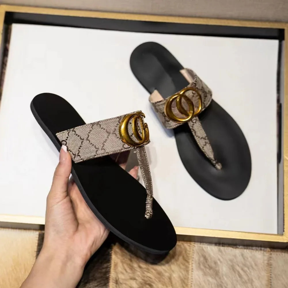 Flat Bottom Leather Flip flops