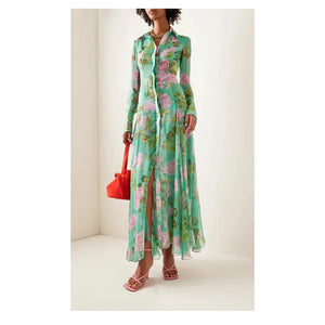 Floral Elegant Party Green Dresses