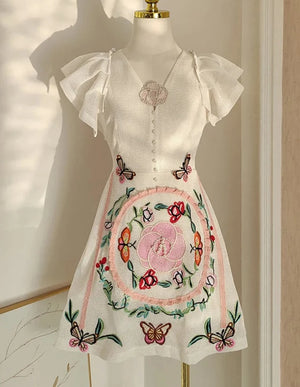 Exquisite Embroidery Luxury Beaded Vintage Dress