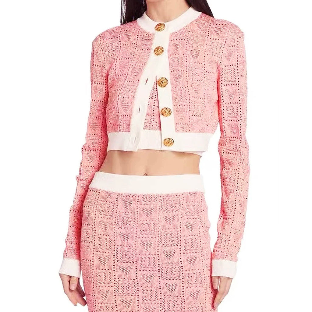 High Quality New Fashionable Elastic Heart Vest Slim Fit Short Skirt Color Blocked Set