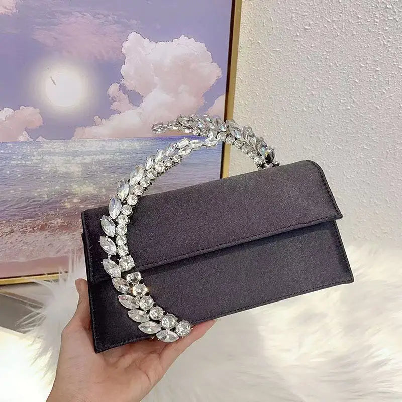 Luxury Satin Metal Handheld Women Handbag