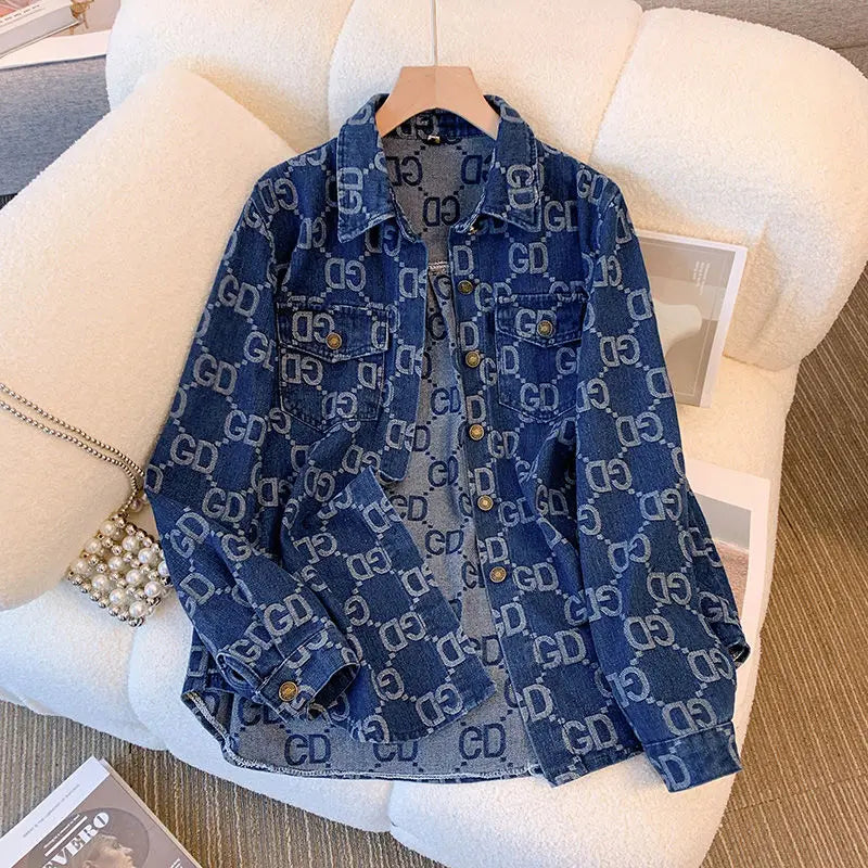 Denim Loose Lapel Jacket