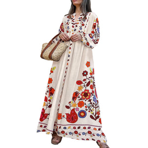 Elegant Floral Print Maxi Dress