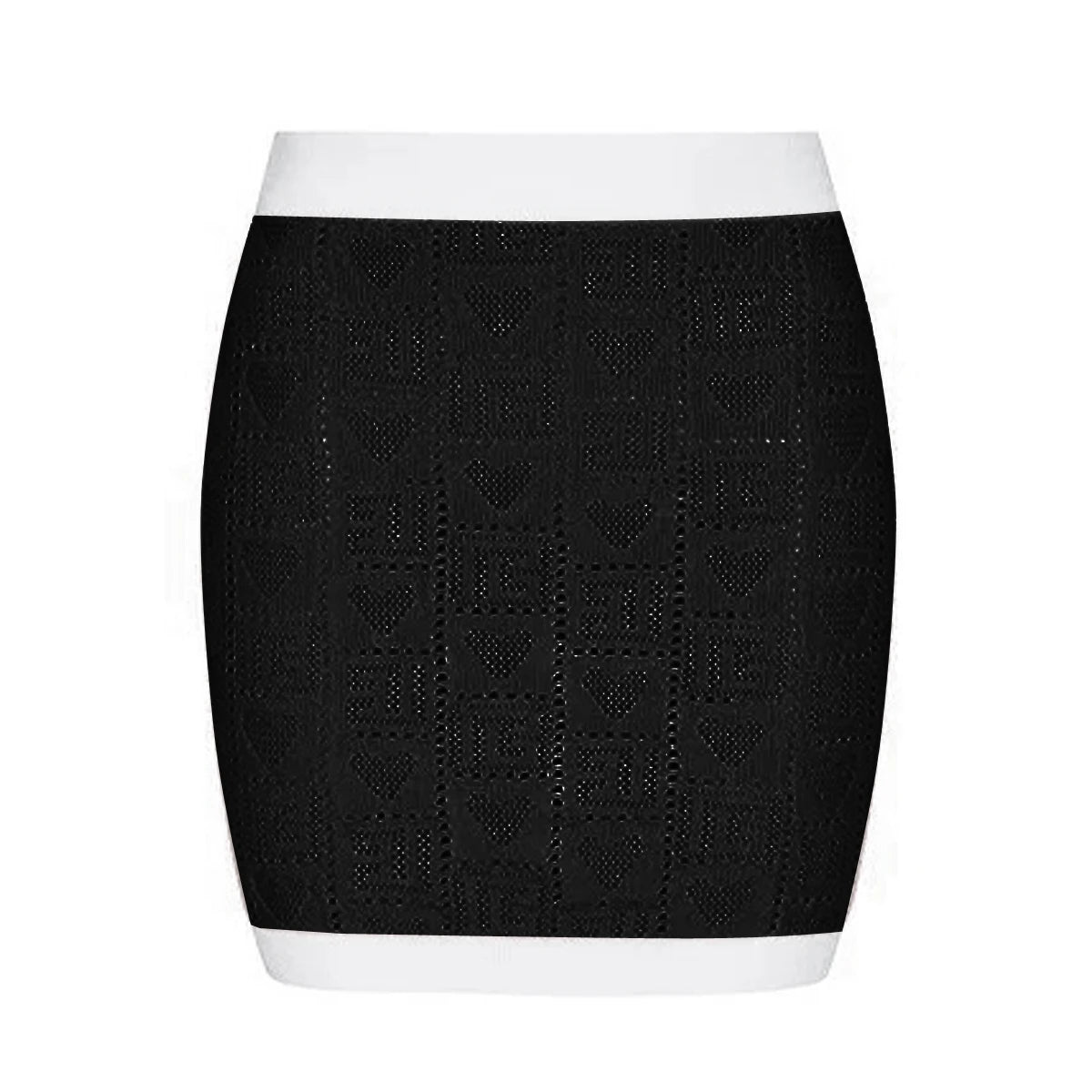 High Quality New Fashionable Elastic Heart Vest Slim Fit Short Skirt Color Blocked Set