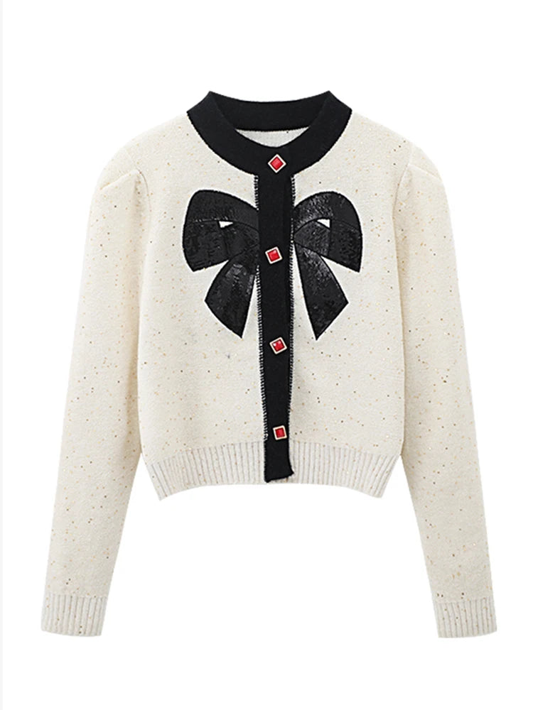 Women Vintage Knit Cardigan With Embroidery