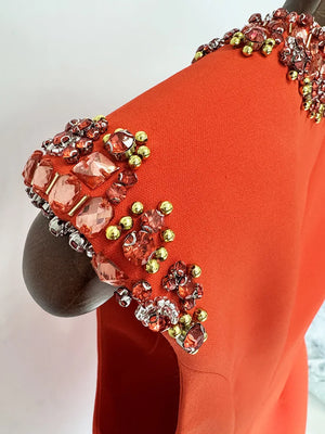 Designer Colorful Diamond Beading Tank Dress