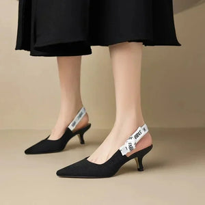 Mid Heels Slingback Slippers