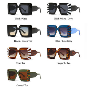 Oversized Square Stripe Sunglasses
